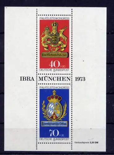 (14095) BRD Nr.766/7 Block 9                      **  postfrisch