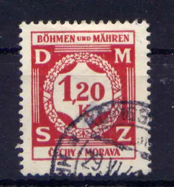 (458) Böhmen und Mähren Dienst Nr.7        O  gestempelt