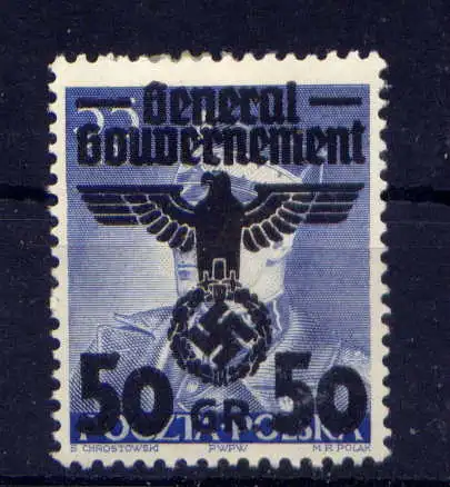 (131) Deutsches Reich Generalgouvernement Nr.15         *  ungebraucht