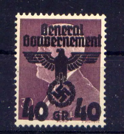 (132) Deutsches Reich Generalgouvernement Nr.16         *  ungebraucht