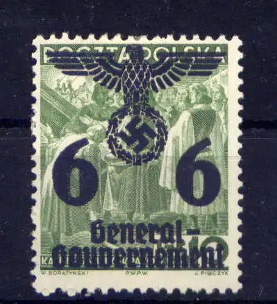 (137) Deutsches Reich Generalgouvernement Nr.19         *  ungebraucht