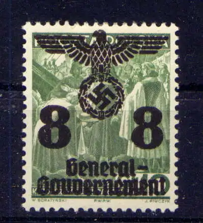 (139) Deutsches Reich Generalgouvernement Nr.20         *  ungebraucht