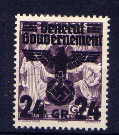 (142) Deutsches Reich Generalgouvernement Nr.22         *  ungebraucht