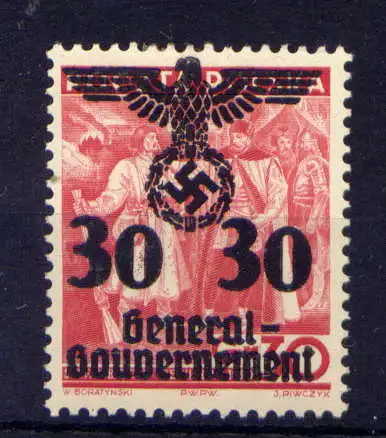 (143) Deutsches Reich Generalgouvernement Nr.23         *  ungebraucht