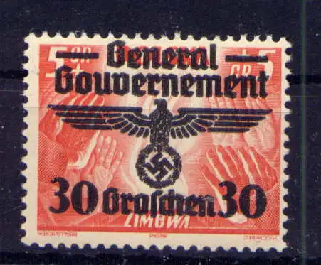 (148) Deutsches Reich Generalgouvernement Nr.30         *  ungebraucht