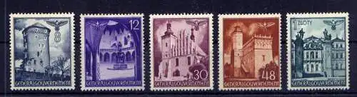 (158) Deutsches Reich Generalgouvernement Nr.66/70         *  ungebraucht