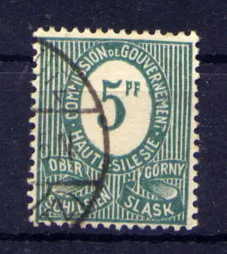 (013) Oberschlesien Nr.3 I / Plattenfehler I                         O  gestempelt