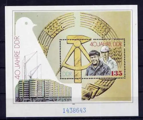 (33222) DDR Nr.3283 Block 100                           **  postfrisch 