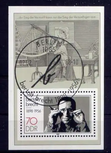 (33406) DDR Nr.3148 Block 91                     O  gestempelt