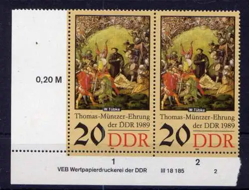(33407) DDR Nr.3271 VV                        **  postfrisch / Rand