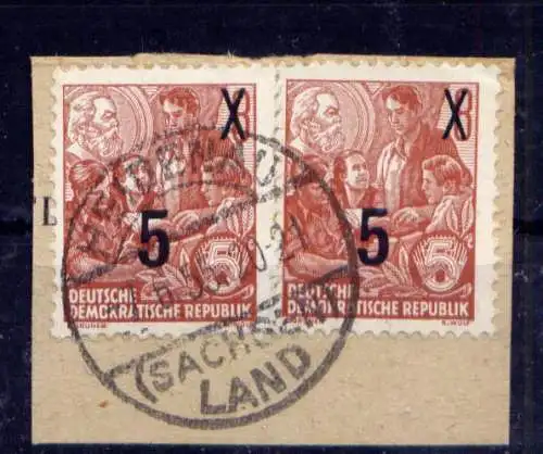 (33432) DDR Nr.436 Paar                        O  gestempelt / Briefstück Heidenau