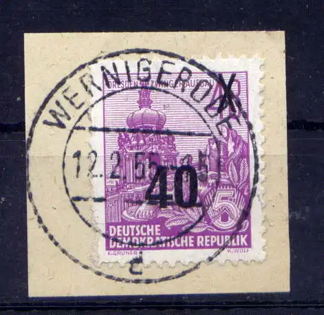 (33440) DDR Nr.440                        O  gestempelt / Briefstück Wernigerode