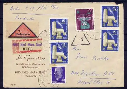 (1519) Brief DDR Nr.1255(4) 1251 + 936      -    Einschreiben Nachnahme Karl-Marx-Sradr nach Dresden 
