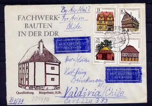 (1522) Brief DDR Nr.2294/7      -    Sammlerbrief echt gelaufen Dresden nach Valdivia Chile