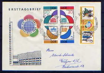 (1532) Brief DDR Nr.901/4 Viererblockblock + 905/6 Paar      -    Sammlerbrief Einschreiben echt gelaufen Berlin nach Belgern