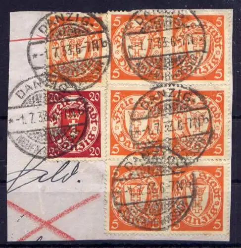 (463) Danzig Nr.139 (7) + 196                        O  gestempelt