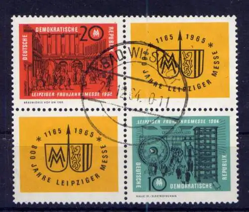 (33468) DDR Nr.1012/3 Viererblock                     O  gestempelt