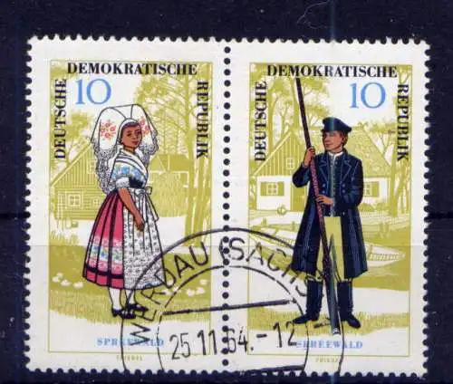 (33473) DDR Nr.1076 + 1077 WZd 146                     O  gestempelt