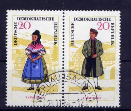 (33474) DDR Nr.1078 + 1079 WZd 148                     O  gestempelt