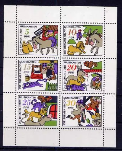 (33870) DDR Nr.1717/22 Kleinbogen              **  postfrisch