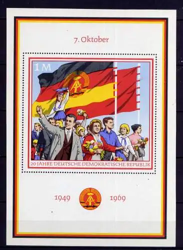(34335) DDR Nr.1508  Block 29                  **  postfrisch