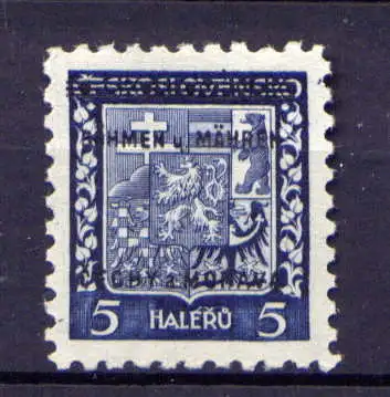 (602) Böhmen und Mähren Nr.1             **  postfrisch