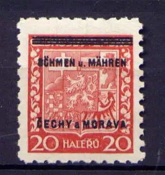 (605) Böhmen und Mähren Nr.3             **  postfrisch