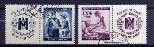 (672) Böhmen und Mähren Nr.53/4 Zf             O  gestempelt