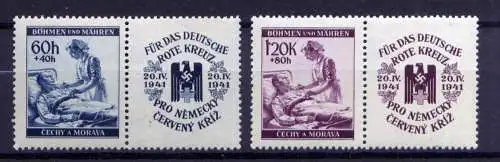(692) Böhmen und Mähren Nr.62/3 Zf               *  ungebraucht