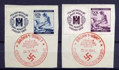 (694) Böhmen und Mähren Nr.62/3 Zf                O  gestempelt