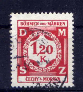 (823) Böhmen und Mähren Dienst Nr.7            O  gestempelt