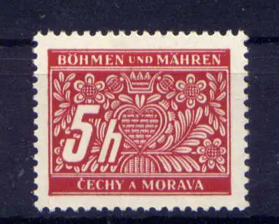 (833) Böhmen und Mähren Porto Nr.1               **  postfrisch