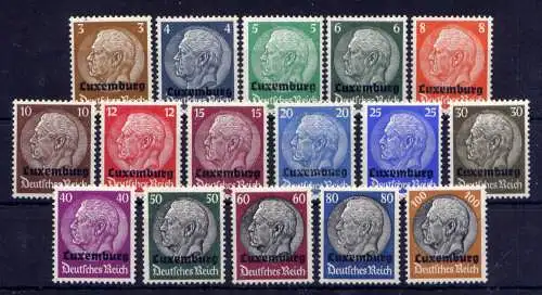 (074) Deutsches Reich Luxemburg Nr.1/16                 *  ungebraucht
