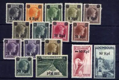 (075) Deutsches Reich Luxemburg Nr.17/31                 *  ungebraucht