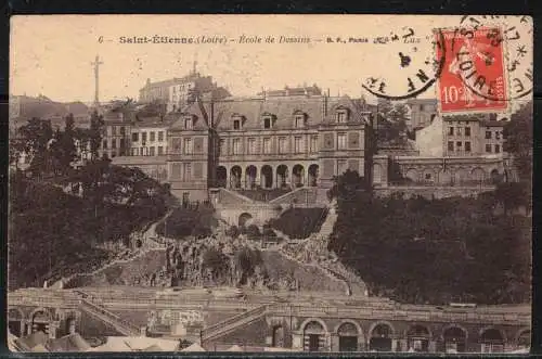 [Echtfotokarte schwarz/weiß] 243 * SAINT-ETIENNE * ECOLE DE DESSINS * NACH LOIRE INFERRIEURE **!!. 
