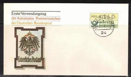 Bundesrep. Deutschland Automatenmarken 1981 Nr 1 Ersttagsstempel