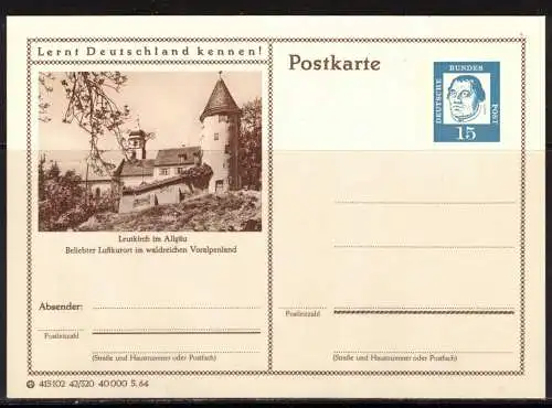 Bundesrep. Deutschland Nur Hauptgebiet 1964 Postfrisch / **