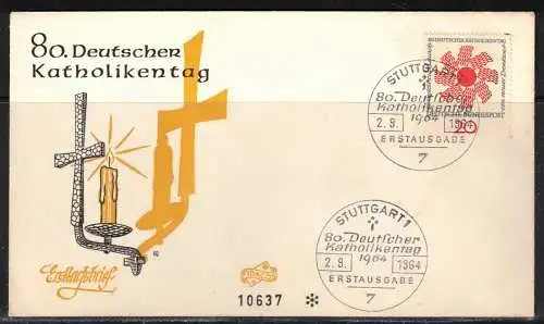 Bundesrep. Deutschland Nur Hauptgebiet 1964 Ersttagssonderstempel