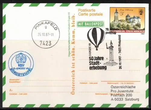 Österreich Nur Hauptgebiet 1987 Sonderstempel