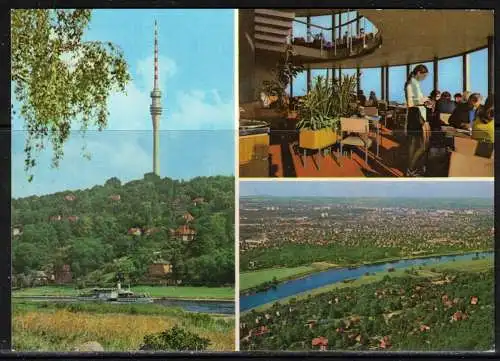 [Echtfotokarte farbig] 147 * FERNSEHTURM DRESDEN * IN 3 ANSICHTEN **!!. 