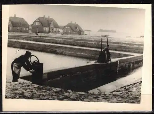[Echtfotokarte schwarz/weiß] 28 * SYLT FOTO * AUSTERNBECKEN BEI LIST * ca.1913 **!!. 