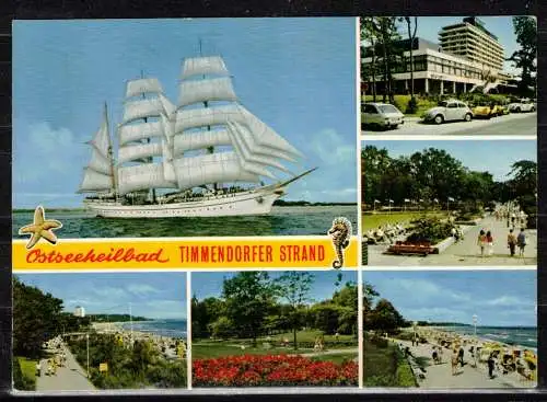 [Echtfotokarte farbig] 30 * OSTSEEHEILBAD TIMMENDORFER STRAND * IN 6 ANSICHTEN * 1977 **!!. 