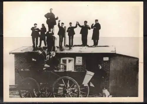[Echtfotokarte schwarz/weiß] 25 * SYLT FOTO * EISBOOTSTATION POSTAMT NÖSSE AUF SYLT * 1910 **!!. 