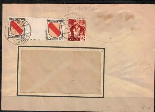 Saargebiet/Saarland Nur Hauptgebiet 1947 Rundstempel (Datum und/oder Ort klar)