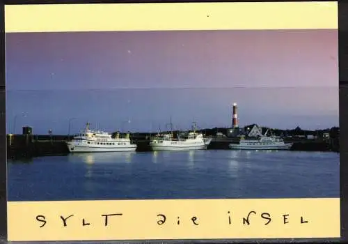 [Echtfotokarte farbig] 280 * SYLT * HÖRNUM HAFEN MIT DAMPFERN **!!. 