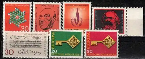 Bundesrep. Deutschland Nur Hauptgebiet 1968 Postfrisch / **