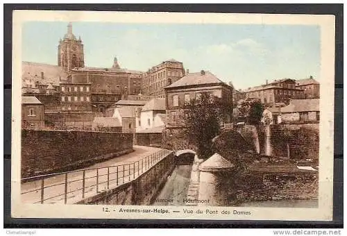 [Echtfotokarte farbig] 336 * AVESNES-SUR-HELPE * VUE DU PONT DES DAMES **!!. 