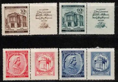 Bes. 2. Wk. Böhmen/M. Nur Hauptgebiet 1941 Nr 79/82 Postfrisch / **