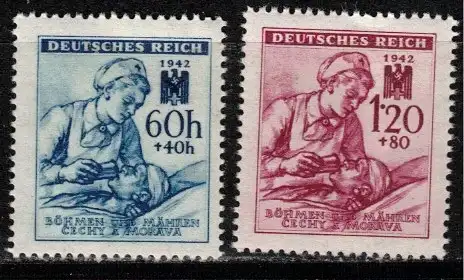 Bes. 2. Wk. Böhmen/M. Nur Hauptgebiet 1942 Nr 111/2 Postfrisch / **