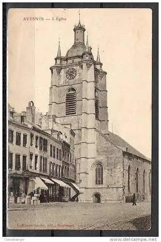 [Echtfotokarte schwarz/weiß] 341 * AVESNES * L´ EGLISE * 1906 **!!. 